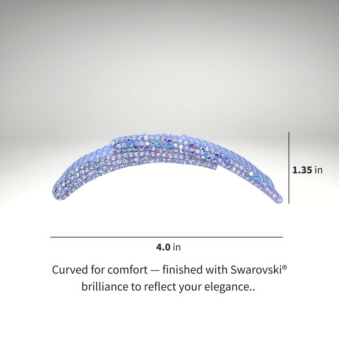 Aurelya Dual Arc Comb | Double Pavé Crystal Hair Comb | Luxury Crystal Hair Accessory by Haerime