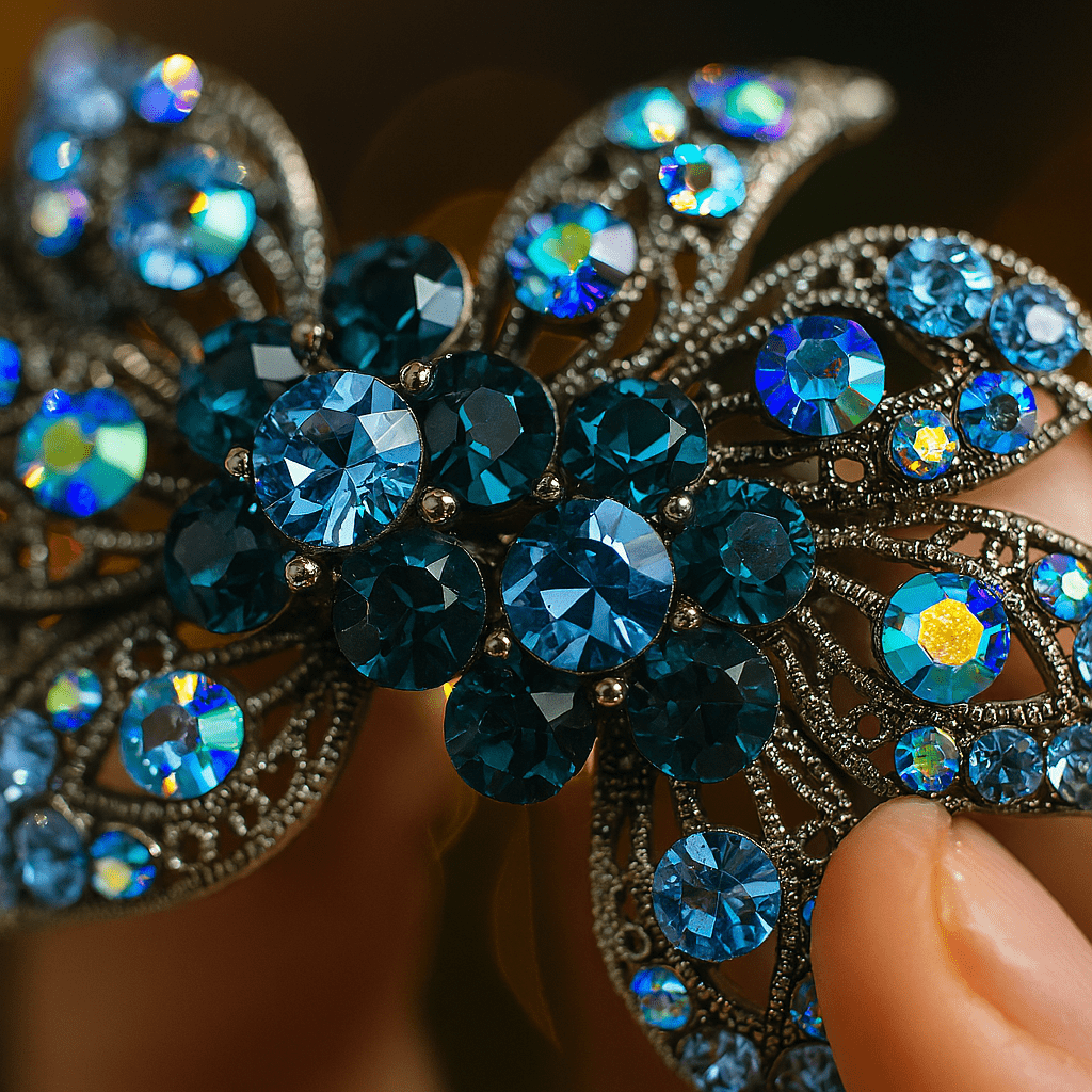Aurora Filigree | Vintage Crystal Floral Barrette | Luxury Crystal Hair Accessory by Haerime