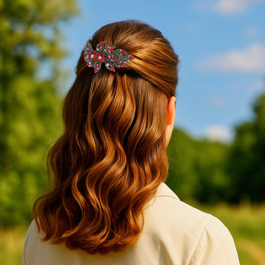 Aurora Filigree | Vintage Crystal Floral Barrette | Luxury Crystal Hair Accessory by Haerime