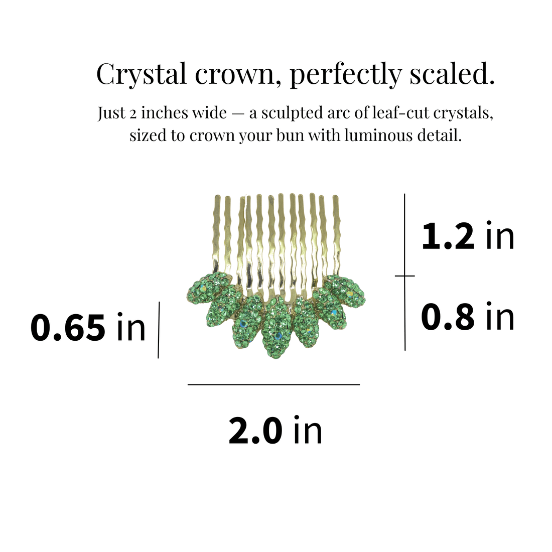 Gleamleaf Crown Comb | Crystal Leaf Hair Comb | Luxury Crystal Hair Accessory by Haerime