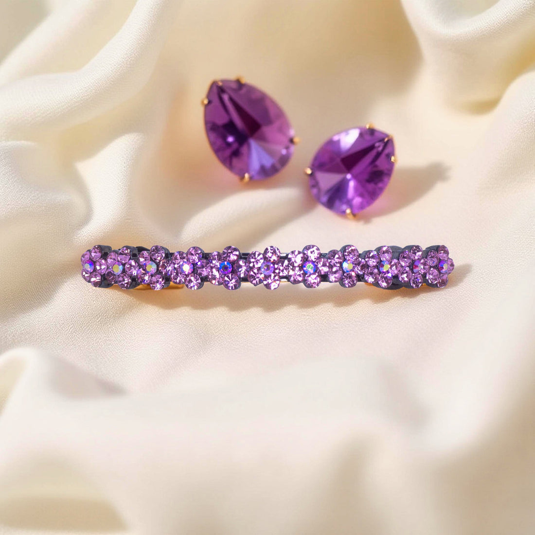 Pink version of Haerime Blosselina Row Barrette – radiant everyday elegance