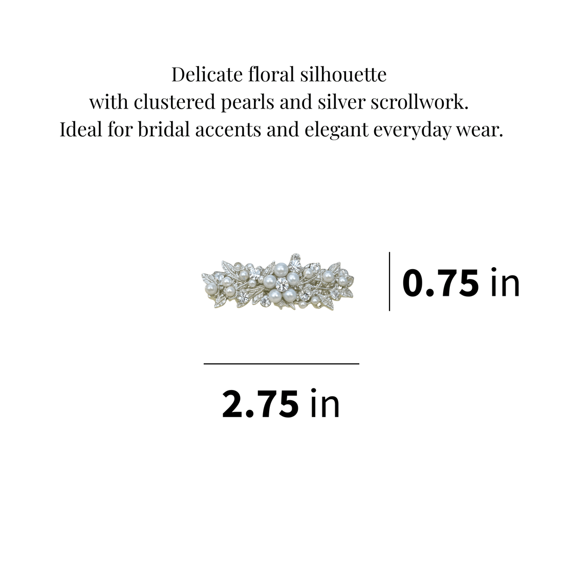 Lumielle Frost Barrette | Pearl & Crystal Floral Hair Clip | Luxury Crystal Hair Accessory by Haerime