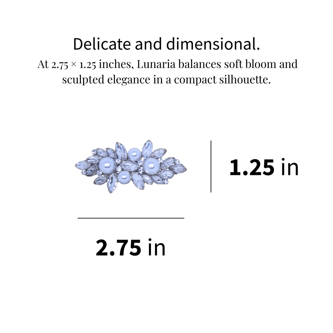 Lunaria Petite Barrette | Pearl & Crystal Mini Hair Clip | Luxury Crystal Hair Accessory by Haerime