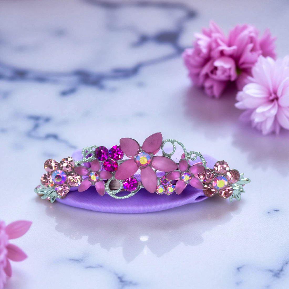 Lunaria Vine Comb | Crystal Floral Scroll Hair Comb | Luxury Crystal Hair Accessory by Haerime