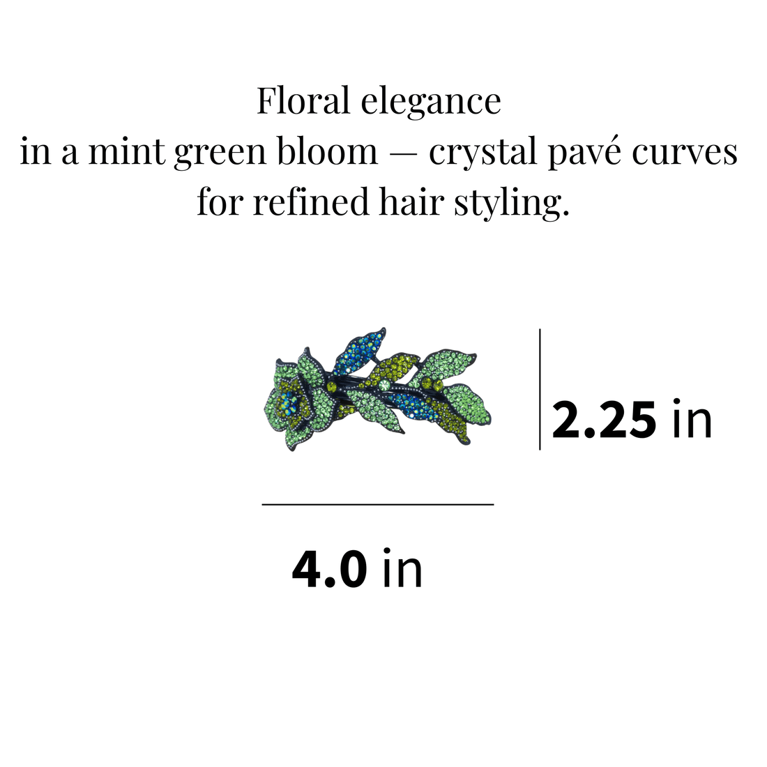 Midnight Bloom | Luxury Floral Crystal Barrette | Luxury Crystal Hair Accessory by Haerime