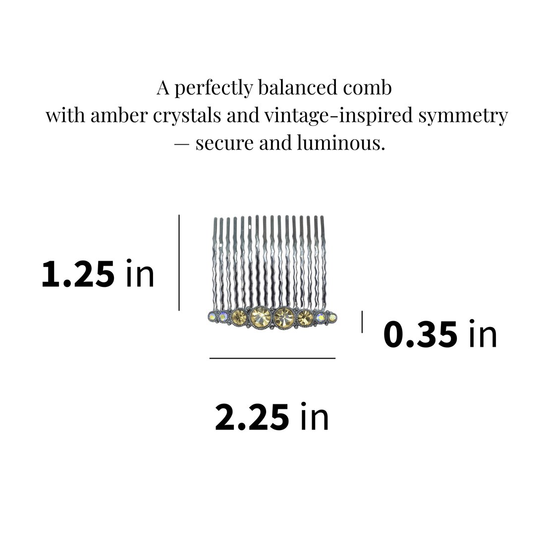 Ornette Classic Comb | Symmetric Crystal Hair Comb | Luxury Crystal Hair Accessory by Haerime