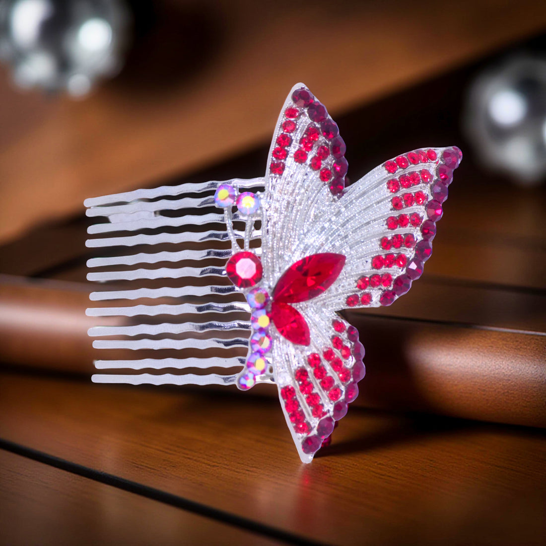Papillora Twin Comb Set | Butterfly Crystal Hair Comb Pair | Luxury Crystal Hair Accessory by Haerime