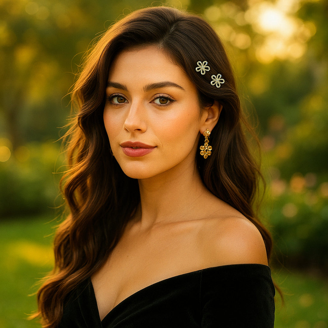 PetalMuse Magnetique | Magnetic Crystal Flower Clip | Luxury Crystal Hair Accessory by Haerime