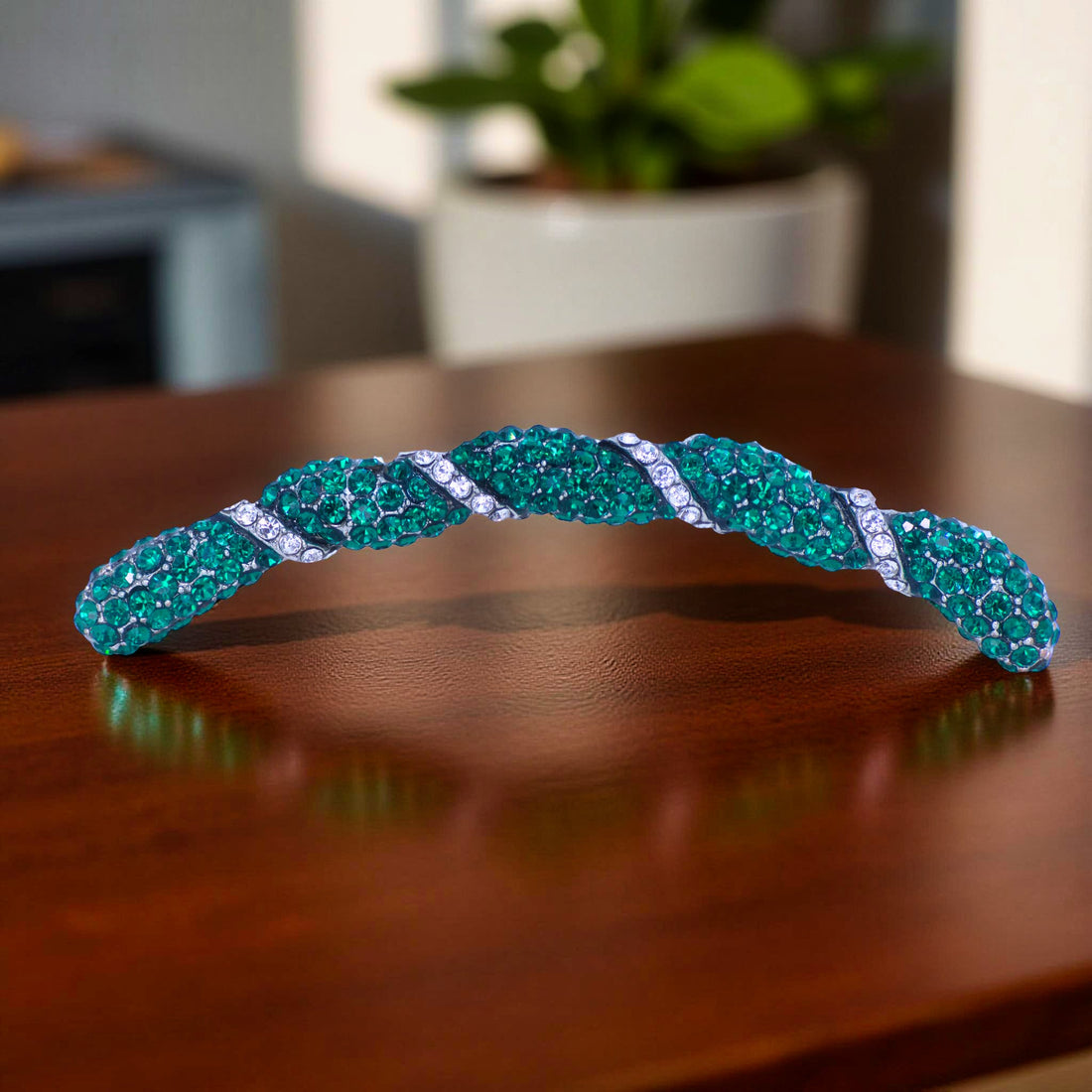 Seraphine Twist Comb | Sculpted Crystal Ribbon Hair Comb | Luxury Crystal Hair Accessory by Haerime