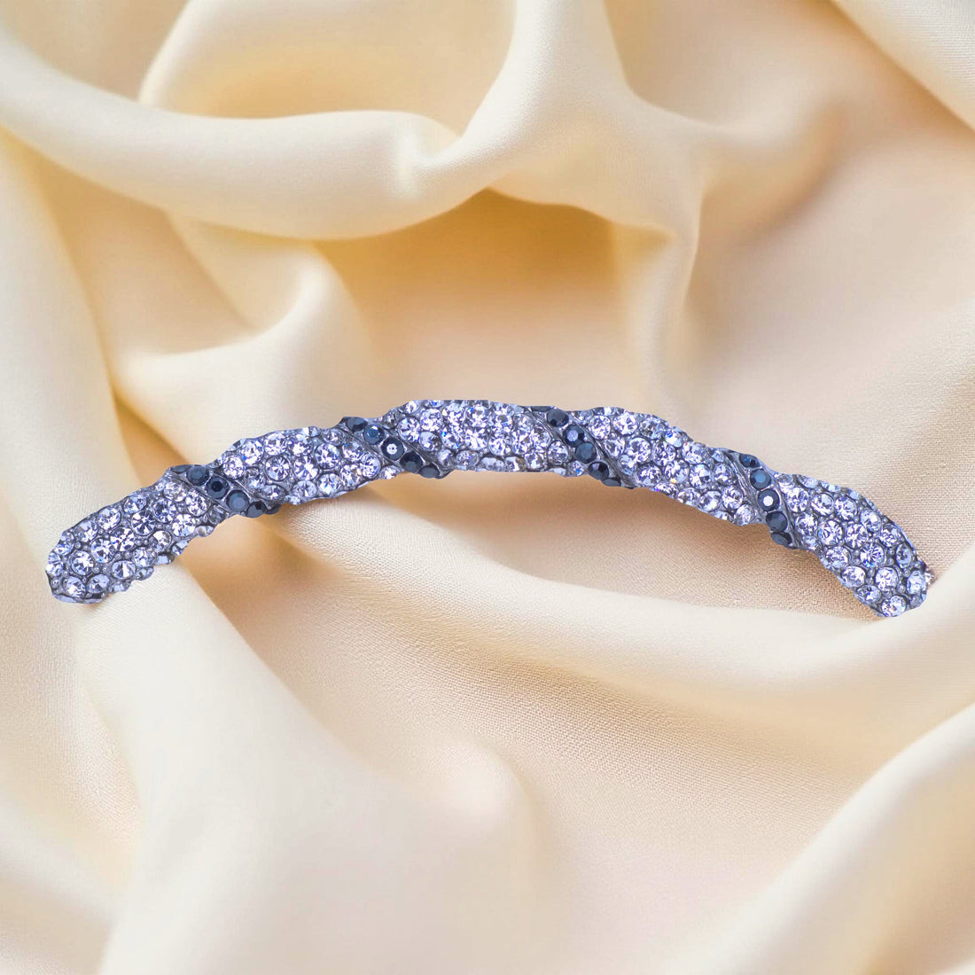 Seraphine Twist Comb | Sculpted Crystal Ribbon Hair Comb | Luxury Crystal Hair Accessory by Haerime