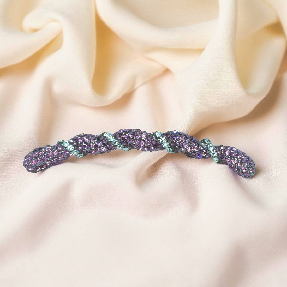 Seraphine Twist Comb | Sculpted Crystal Ribbon Hair Comb | Luxury Crystal Hair Accessory by Haerime