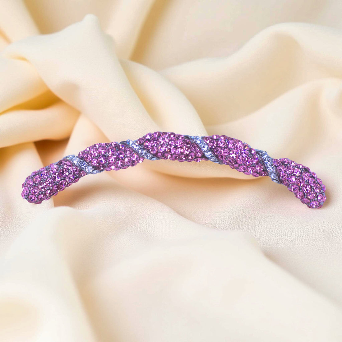 Seraphine Twist Comb | Sculpted Crystal Ribbon Hair Comb | Luxury Crystal Hair Accessory by Haerime
