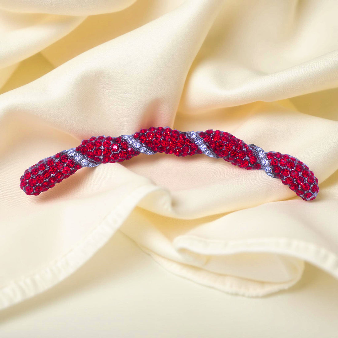 Seraphine Twist Comb | Sculpted Crystal Ribbon Hair Comb | Luxury Crystal Hair Accessory by Haerime