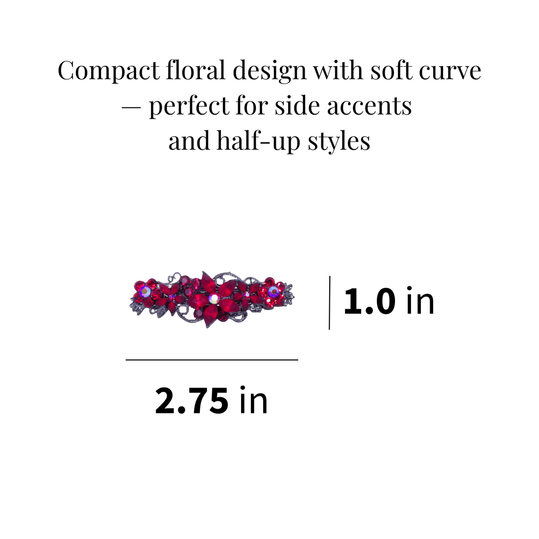 Serenbelle Bloom | Petite Crystal Floral Barrette | Luxury Crystal Hair Accessory by Haerime