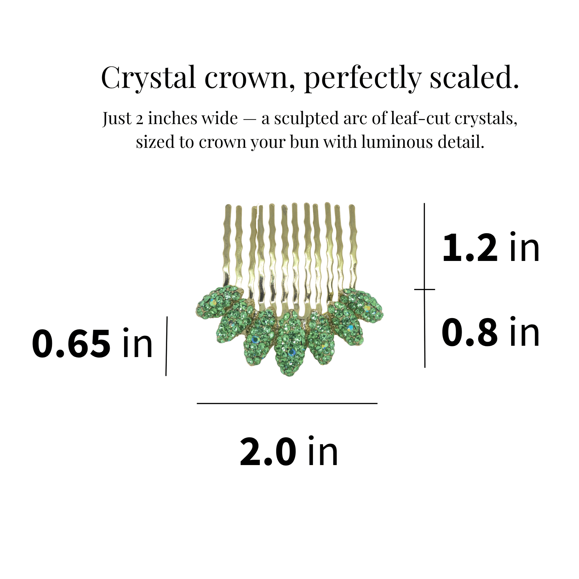 Gleamleaf Crown Comb | Crystal Leaf Hair Comb | Luxury Crystal Hair Accessory by Haerime