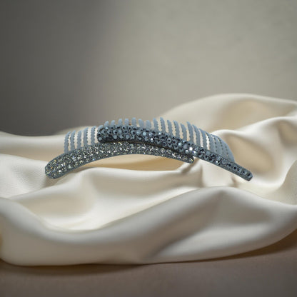Aurelya Dual Arc hair accessory, side view.