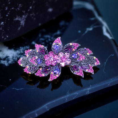 Aurora Filigree barrette, Pink color option, product view.
