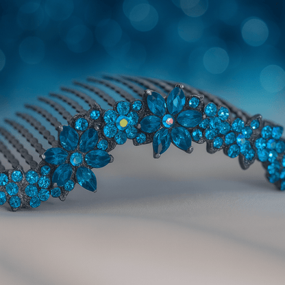 Celestara Crown hair comb, side view.