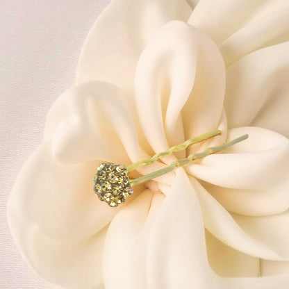 Celestique hair pin, Amber color option, product view.