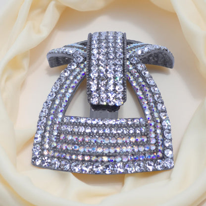 Vertical profile of Haerime Ecliptique Bow in Clear – dimensional crossover bow with sparkle layering