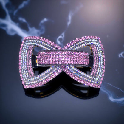 Ecliptique Bow barrette, Pink color option, product view.