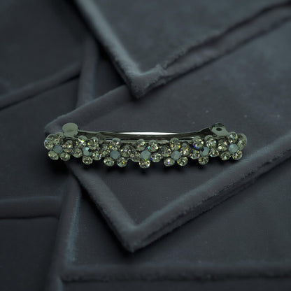 Haerime FloraDot Row Hair Accessory in Black close-up – glossy floral texture with layered depth