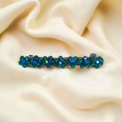 FloraDot Row hair accessory, Green color option, product view.