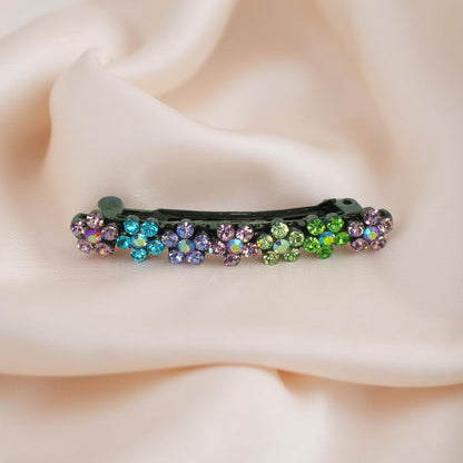 FloraDot Row hair accessory, Rainbow color option, product view.