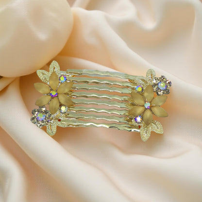 Florelle hair accessory, Amber color option, product view.