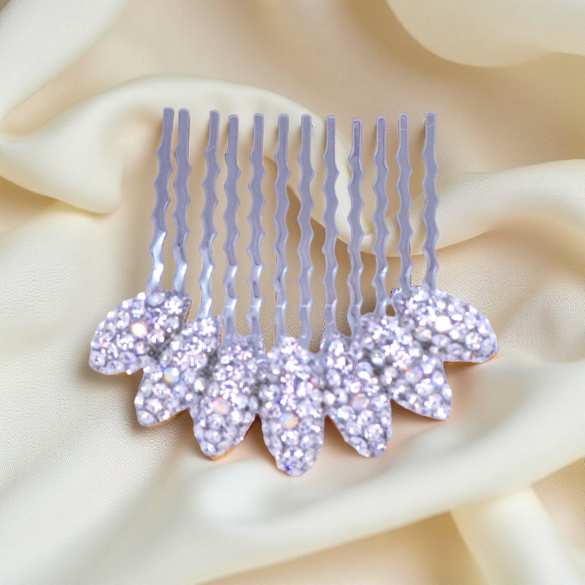 Gleamleaf Crown hair comb, Clear color option, product view.