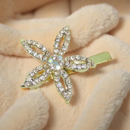 LilyGleam hair clip, Amber color option, side view.