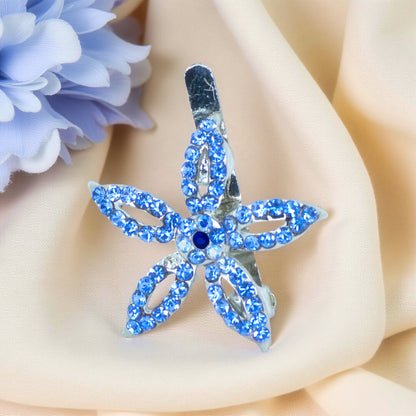 LilyGleam hair clip, Blue color option, product view.