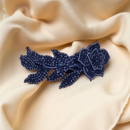 Midnight Bloom barrette, product view.