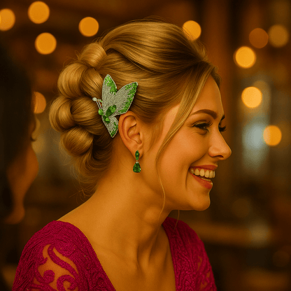 Papillora hair accessory, shown in hair.
