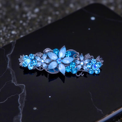 Serenbelle Bloom hair accessory, Aquamarine color option, product view.