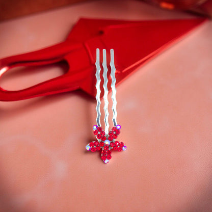 Starpetal Minis hair accessory, Red color option, product view.
