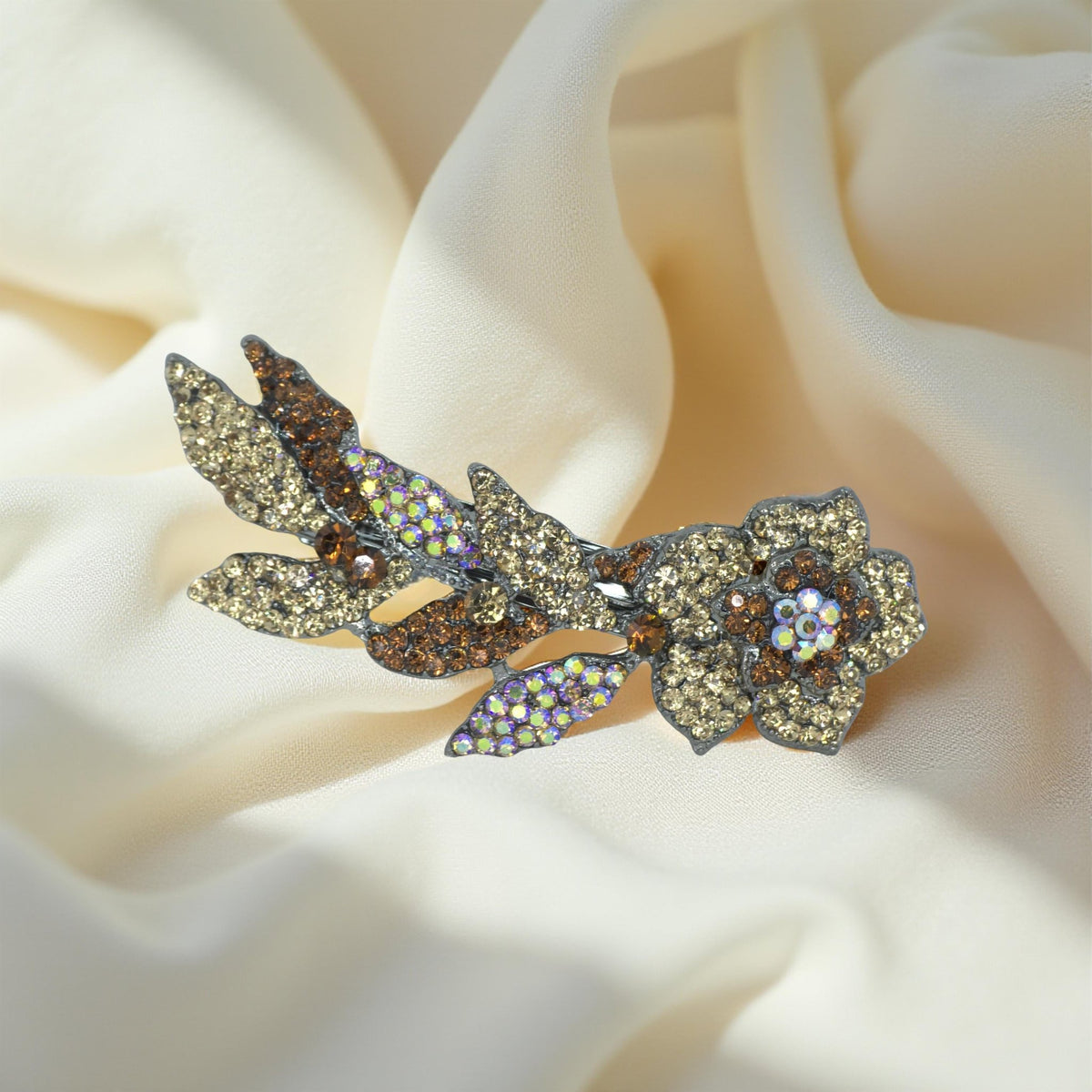 Twilight Bloom Mini hair accessory, Amber color option, product view.