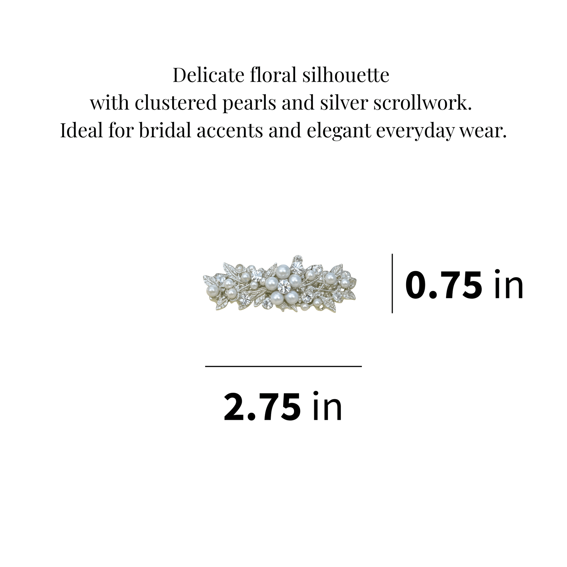 Lumielle Frost Barrette | Pearl & Crystal Floral Hair Clip | Luxury Crystal Hair Accessory by Haerime