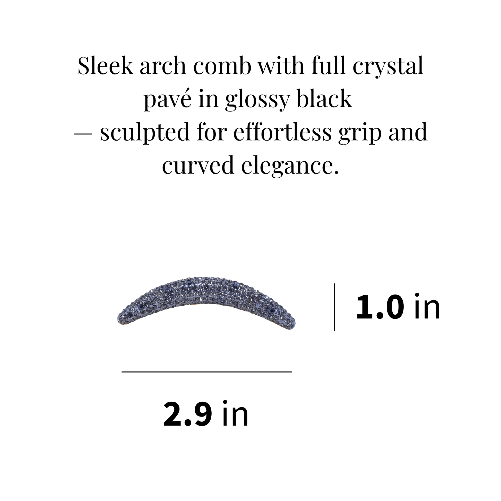 Lunoria Arch Comb | Full Crystal Curve Hair Comb | Luxury Crystal Hair Accessory by Haerime