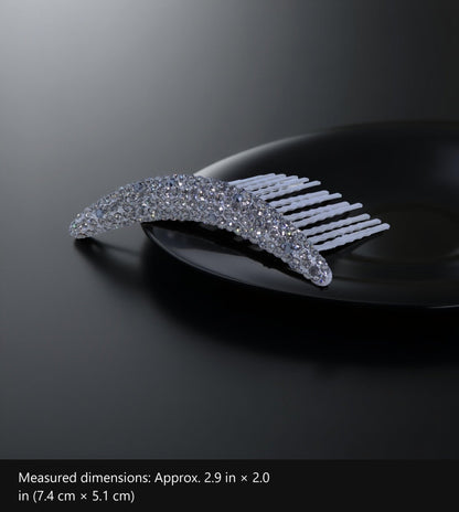 Lunoria Arch — Hair Accessory with measured dimensions marked: Approx. 2.9 in × 2.0 in (7.4 cm × 5.1 cm)
