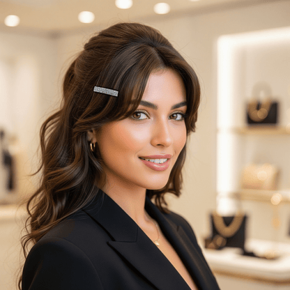 Magnetta hair accessory, shown in hair.