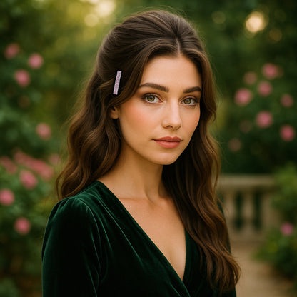 Minette hair accessory, shown in hair.