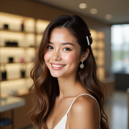 Minette hair accessory, shown in hair.