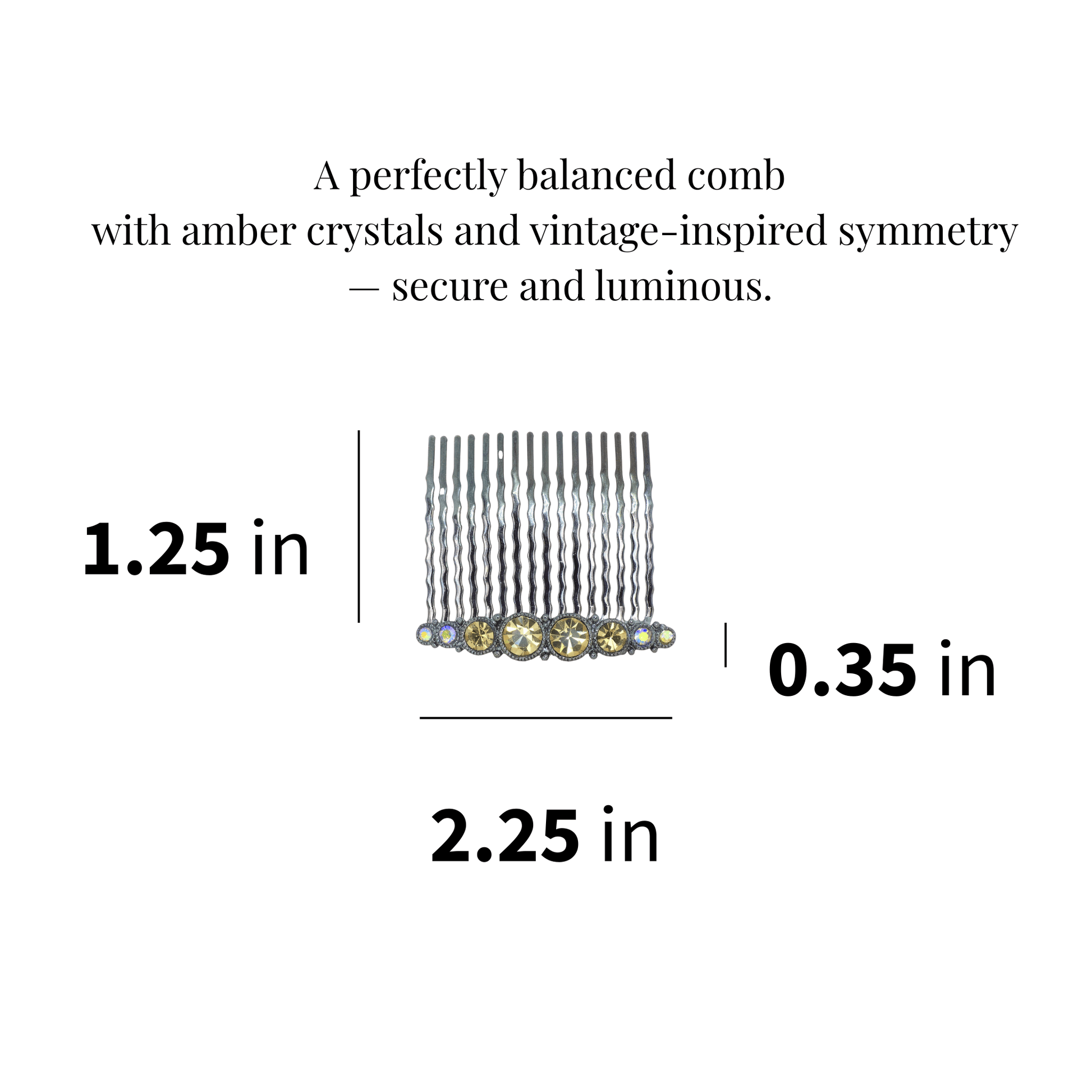 Ornette Classic Comb | Symmetric Crystal Hair Comb | Luxury Crystal Hair Accessory by Haerime